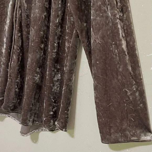 Andree By Unit Velvet Long Sleeve Brown Button Up Tunic Witchy Whimsigoth Size M - Picture 5 of 9